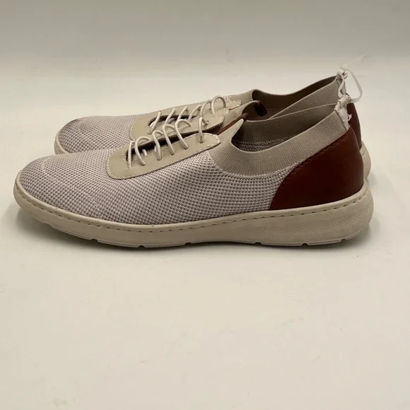 Born Marius Cream and Brown Sneakers with Breathable Fabric - Picture 2 of 8